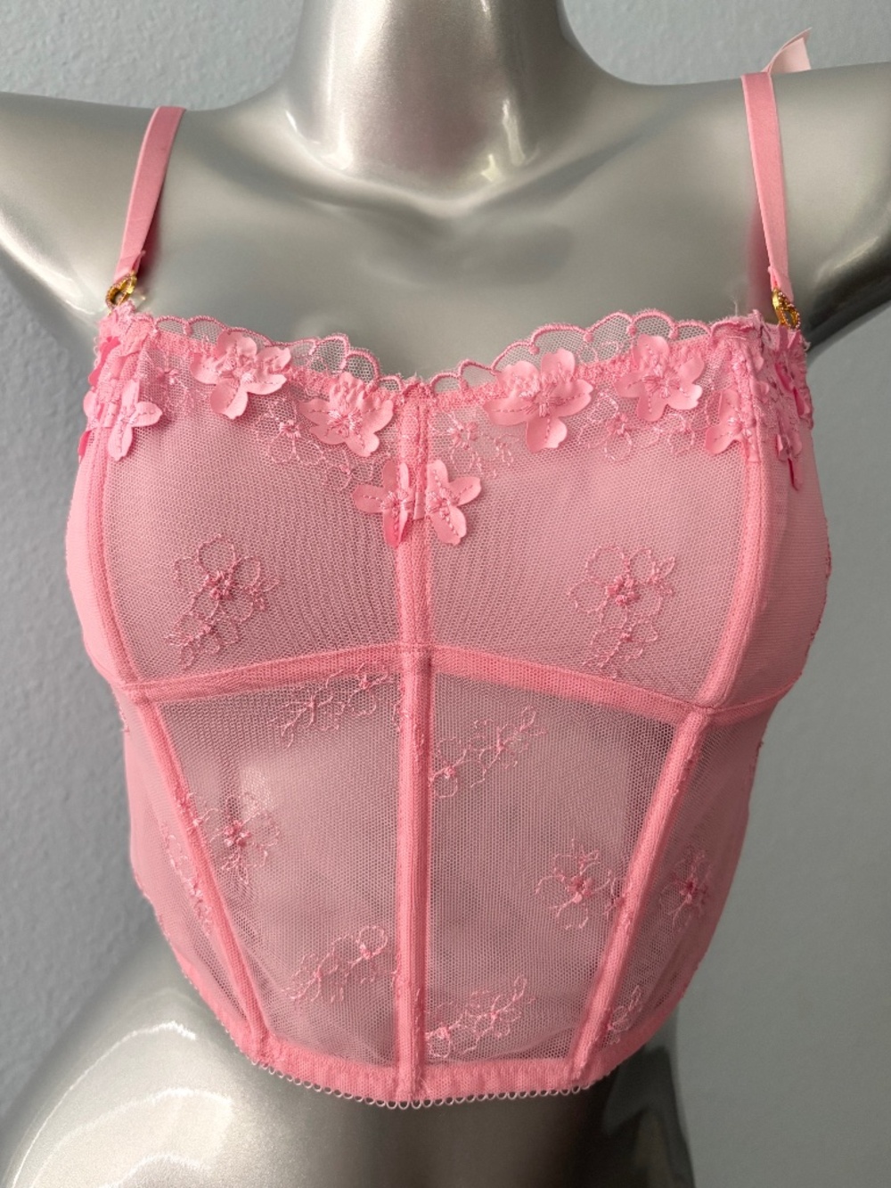 Victoria's Secret Dream Angels Bra Top Nwt Pink Boned Long Line Small S